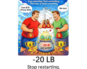 Weight Loss Tracker Printable – 20 lb Weight Loss Chart – Bet on Yourself Money Challenge – Fitness Progress Chart
