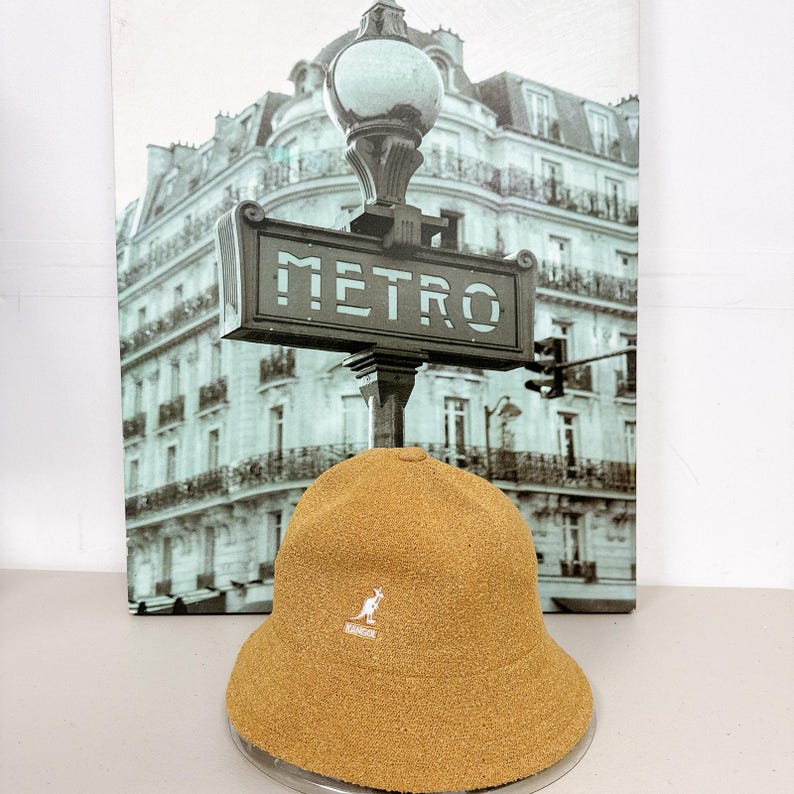2Pcs Kangol Dome Bucket Hat, Unisex Hyuna Style Cap, Black/ Brown image 7