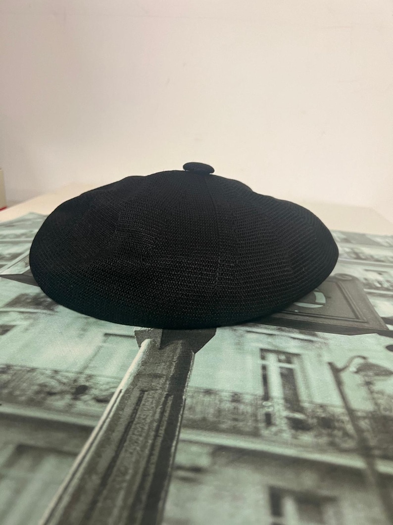 2Pcs Kangol Breathable Mesh Pumpkin & Classic Berets, Unisex Black Summer Hats image 5