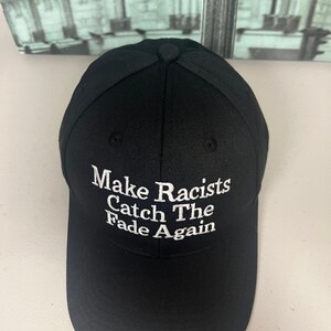 Anti-Trump MAGA-parodihatt, gör rasister rädda igen, unisex broderad pappahatt bild 2
