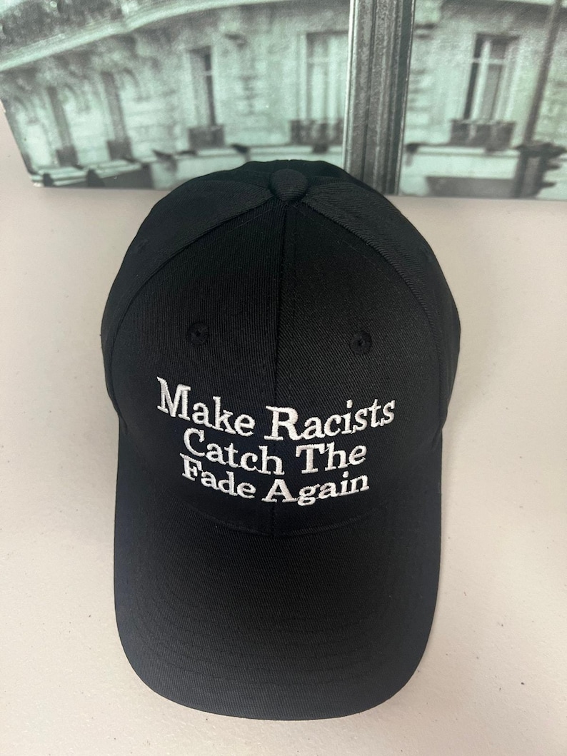 Anti-Trump MAGA-parodihatt, gör rasister rädda igen, unisex broderad pappahatt bild 2