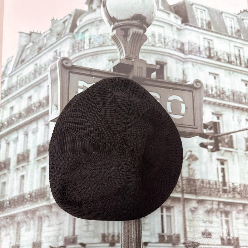 2Pcs Kangol Breathable Mesh Pumpkin & Classic Berets, Unisex Black Summer Hats image 8