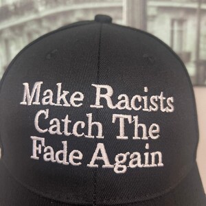 Anti-Trump MAGA-parodihatt, gör rasister rädda igen, unisex broderad pappahatt bild 6