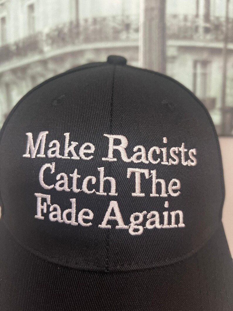 Anti-Trump MAGA-parodihatt, gör rasister rädda igen, unisex broderad pappahatt bild 6