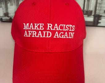 MAGA Parodie gestickter Hut, machen Rashisten wieder Angst Anti Trump Unisex Dad Hut