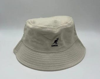 Kangol Washed Cotton Bucket Hat: Flat-Topped Fisherman Style Beige Beige