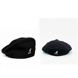 2Pcs Kangol Breathable Mesh Pumpkin & Classic Berets, Unisex Black Summer Hats image 1