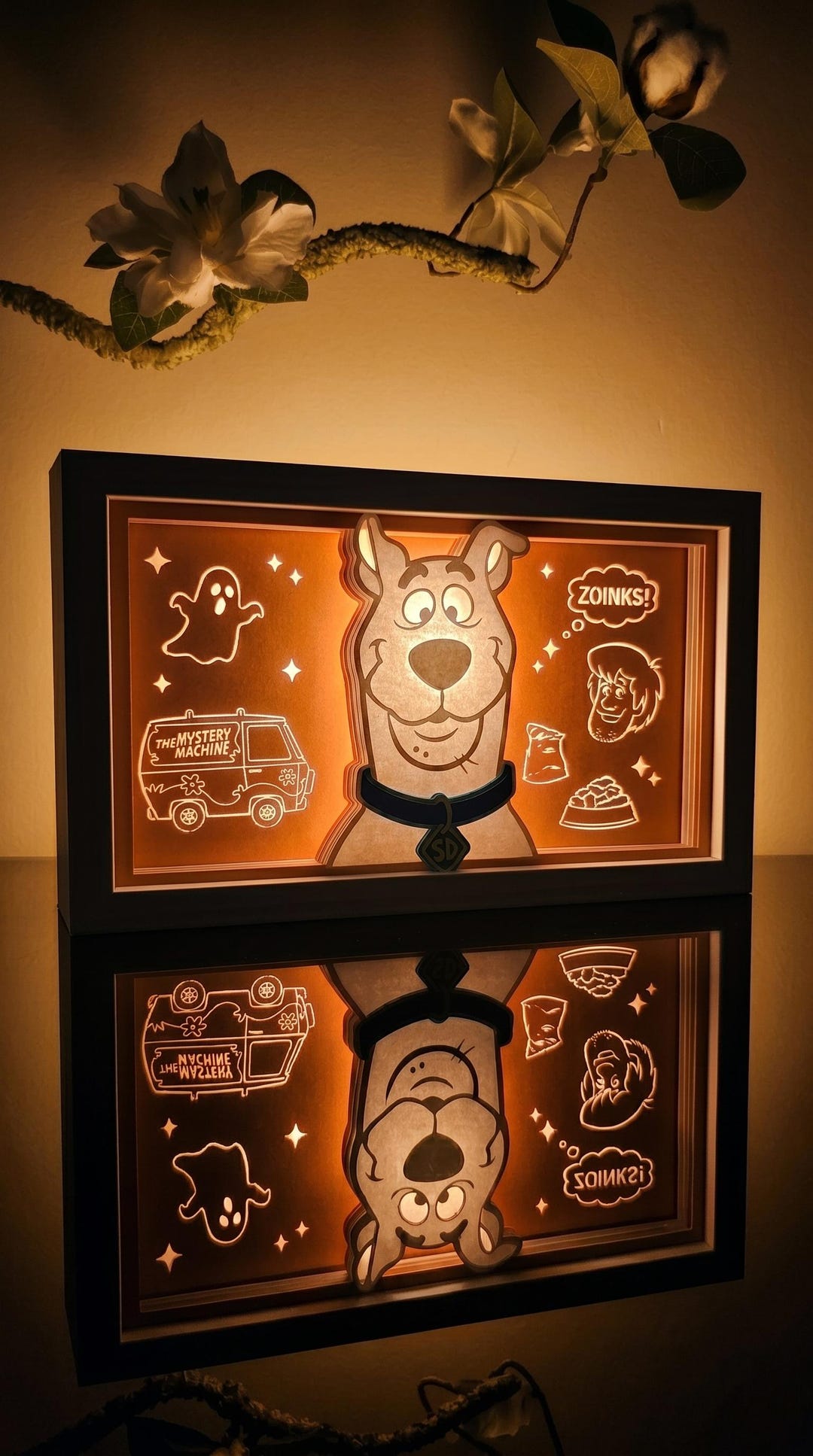 Scooby-doo LED Shadow Box Light – Cartoon Wall Art Lamp – Mystery ...