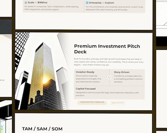 Investor Pitch Deck Template 60 slides Canva & PowerPoint, Startup Fundraising Presentation | Strategy Financial Slides