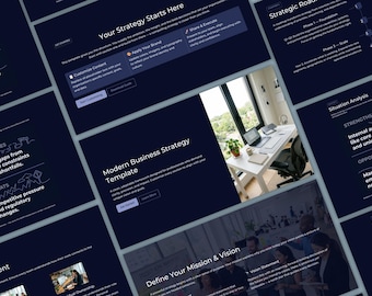 Modern Business Strategy Presentation Template, Business Plan Canva & PPT Template, Startup Strategy Presentation
