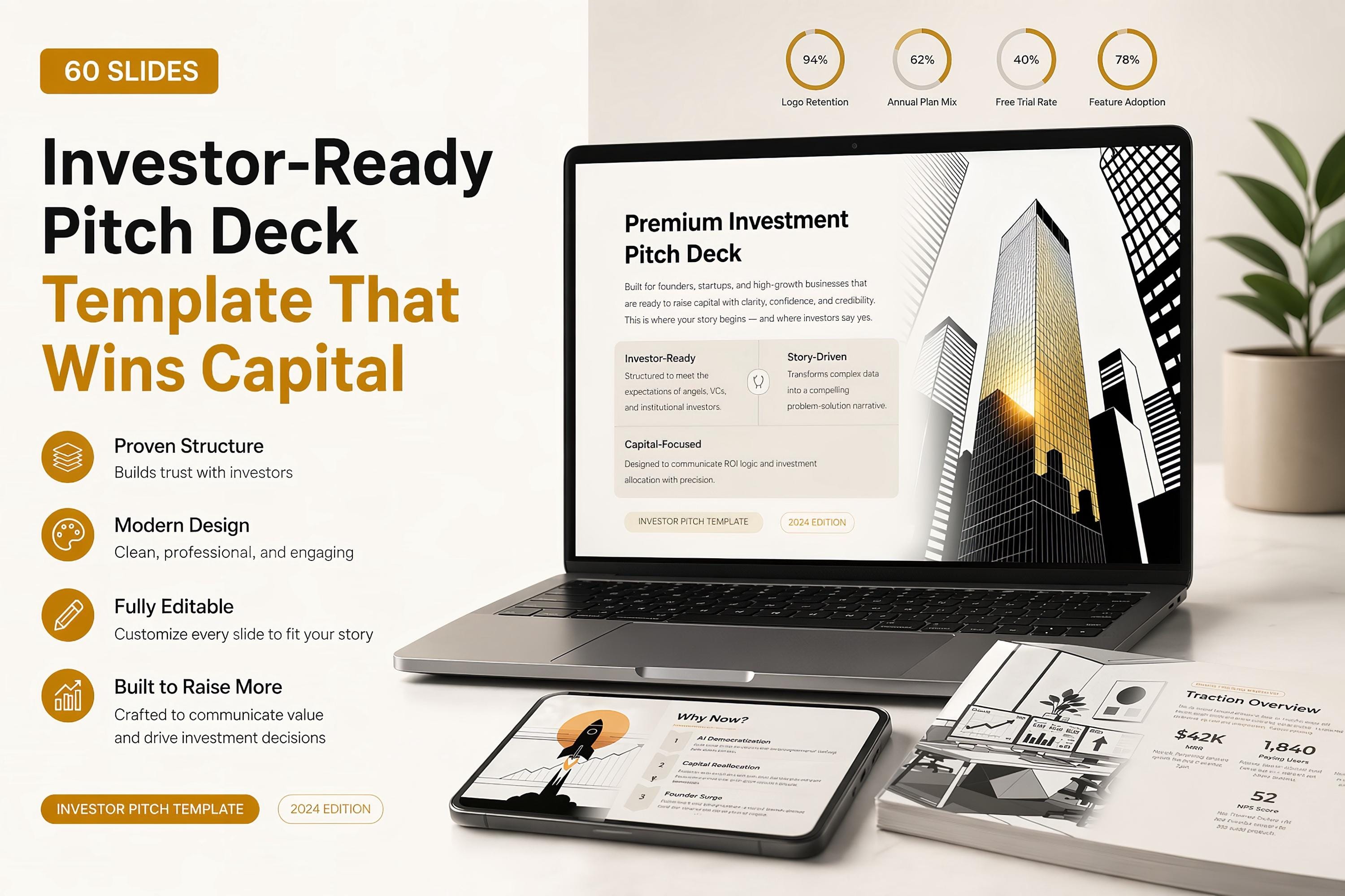 Investor Pitch Deck Template Canva, Startup Pitch Deck, Business Plan ...