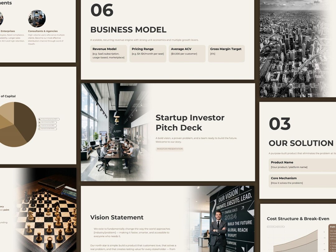 Startup Investor Pitch Deck Template, 60 Slides Pitch Deck, VC ...