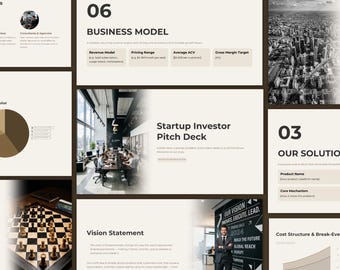 Startup Investor Pitch Deck Template, 60 Slides Pitch Deck, VC Fundraising Presentation, Business Pitch Deck PowerPoint Canva