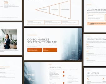 Go To Market Strategy Template, GTM Plan, Simple Fillable Business Strategy Slides, Product Launch Plan, Marketing Strategy Canva PowerPoint