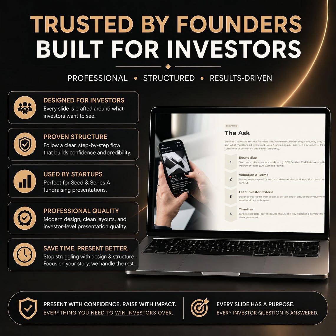 Investor Pitch Deck Template Canva, Startup Fundraising Slides ...