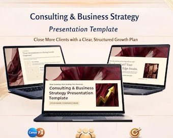 Consulting Presentation Template, Business Strategy PowerPoint & Canva, Client Pitch Deck, Sales Presentation, Marketing Strategy Deck