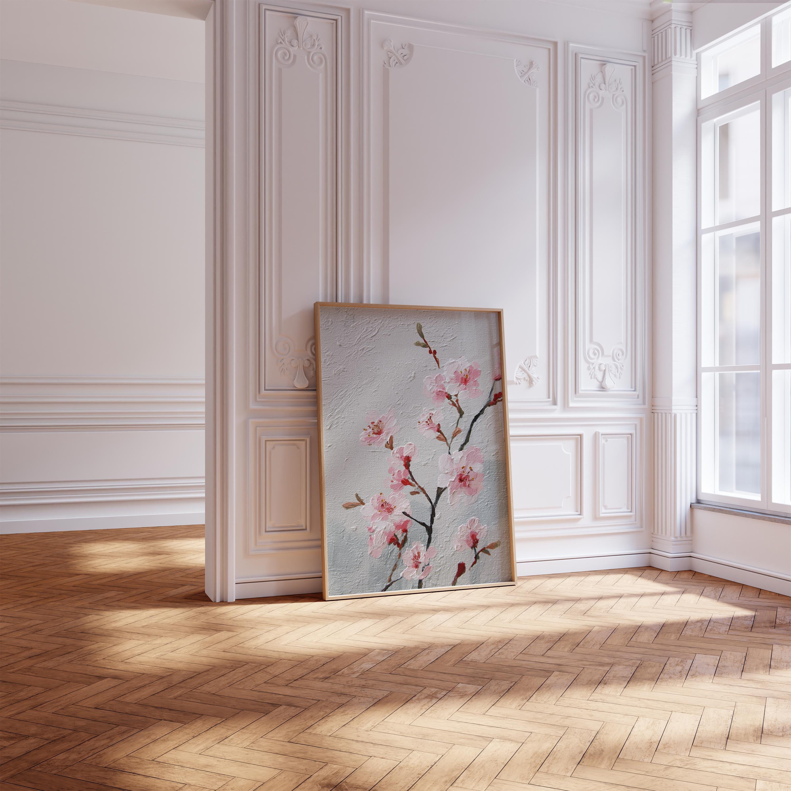 Minimalist Pink Cherry Blossom Wall Art Print | Cherry Blossom Poster ...