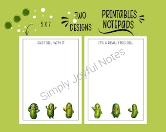 Pickle Notepad Printable Bundle | Funny Pickle Stationery