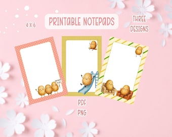 Niedliches Kartoffel Notizblock Printable Bundle | Wir glauben an Ihr druckbares Briefpapier | Kartoffel Notizblöcke | Süßer Kartoffel Notizblock