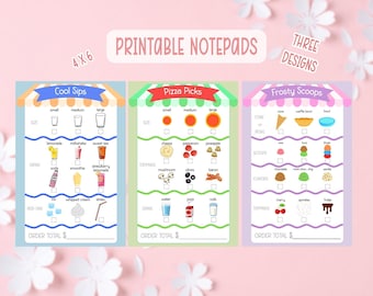 Cyfrowy notatnik do zabawy w udawanie | Notatnik do pizzerii | Notatnik do lodziarni | Licencja komercyjna