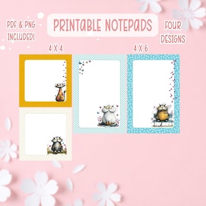 Cat Notepad Printable Bundle | Quirky Cats Printable Notepad | Cute Cat Notepad | Printable Notepad