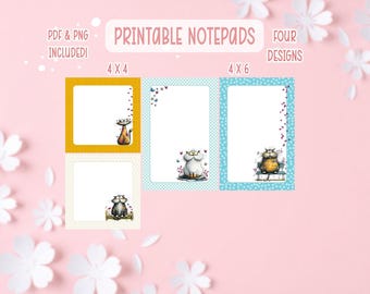 Cat Notepad Printable Bundle | Quirky Cats Printable Notepad | Cute Cat Notepad | Printable Notepad