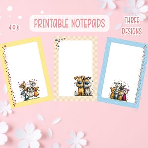 Witziges Hunde Notizblock Set zum ausdrucken | Furry Friends Notizblock Printable | Digitaler Notizblock Bundle