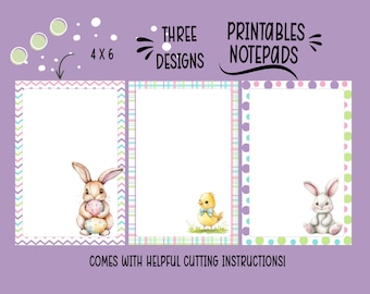 Notatnik z zajączkiem wielkanocnym do druku - wiosenne artykuły papiernicze w wersji cyfrowej - uroczy notatnik z zajączkiem - licencja komercyjna
