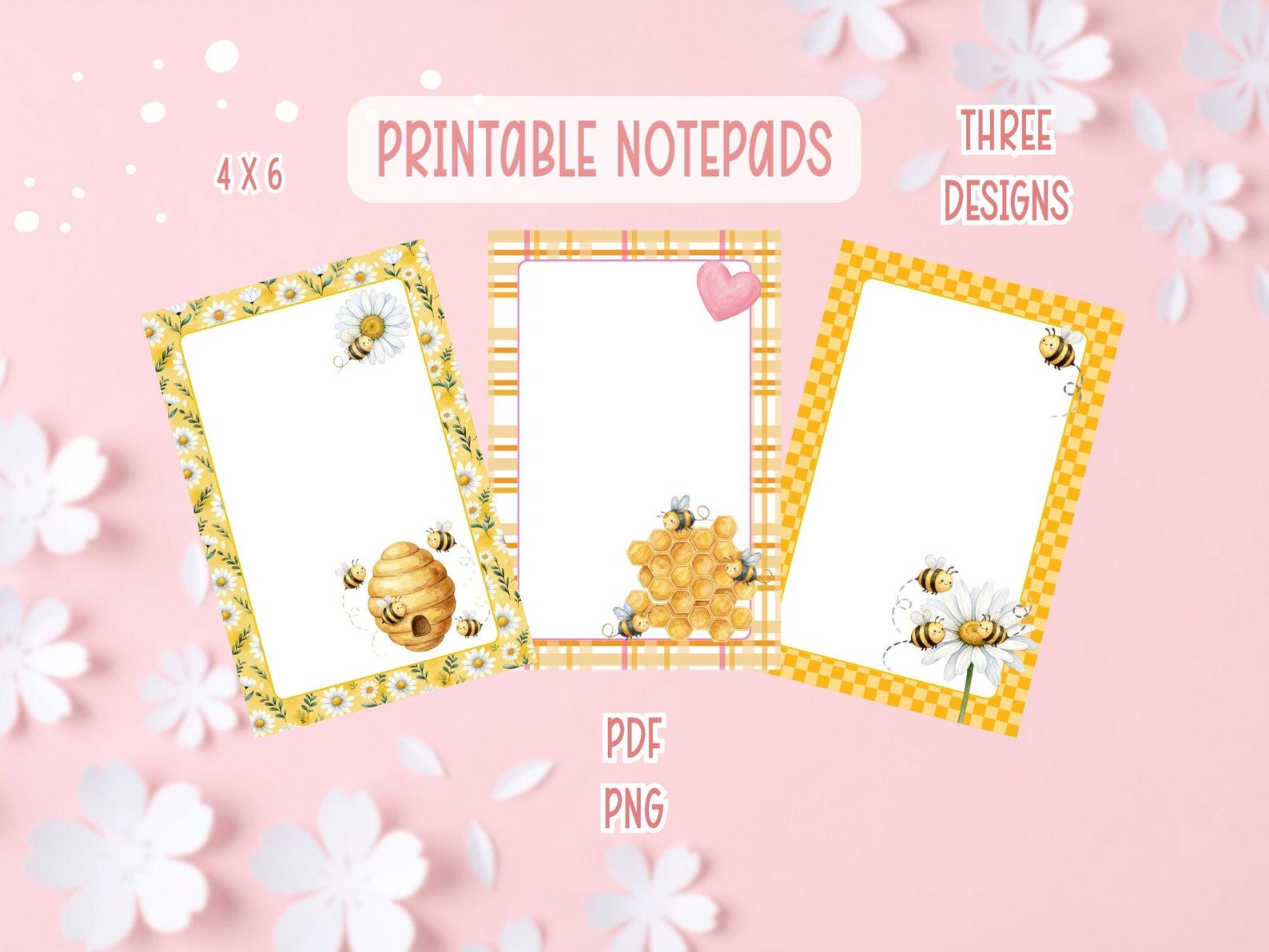 Busy Bees Notepad Bundle Printable | Digital Notepads for Bee Lovers ...