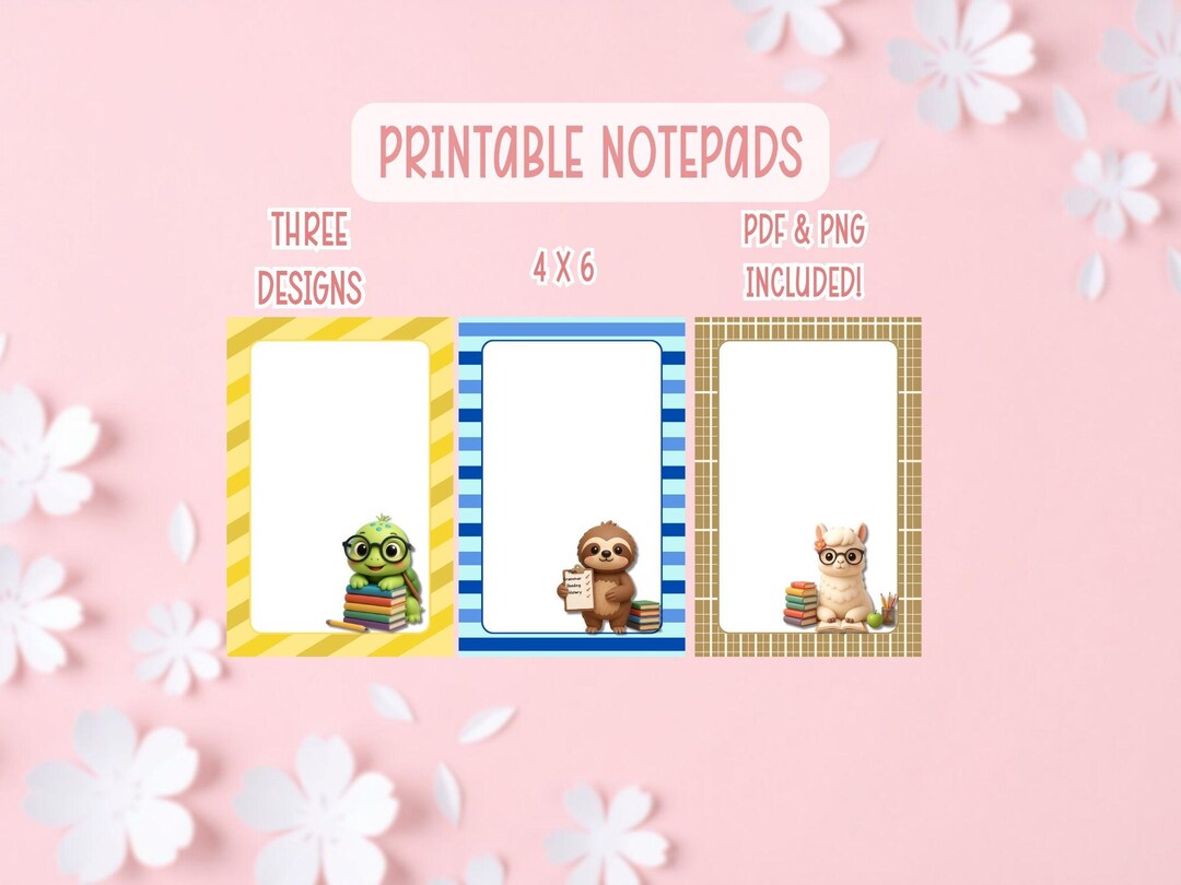 Animal Teacher Notepad Printable Bundle | Teacher Notepads | Cute ...