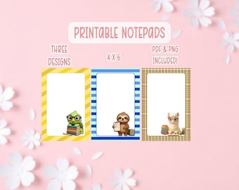 Animal Teacher Notepad Printable Bundle | Teacher Notepads | Cute Animal Printable Notepad | Printable Notepad