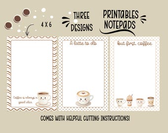 Zestaw notatników kawowych do druku | Cyfrowe notatniki dla miłośników kawy