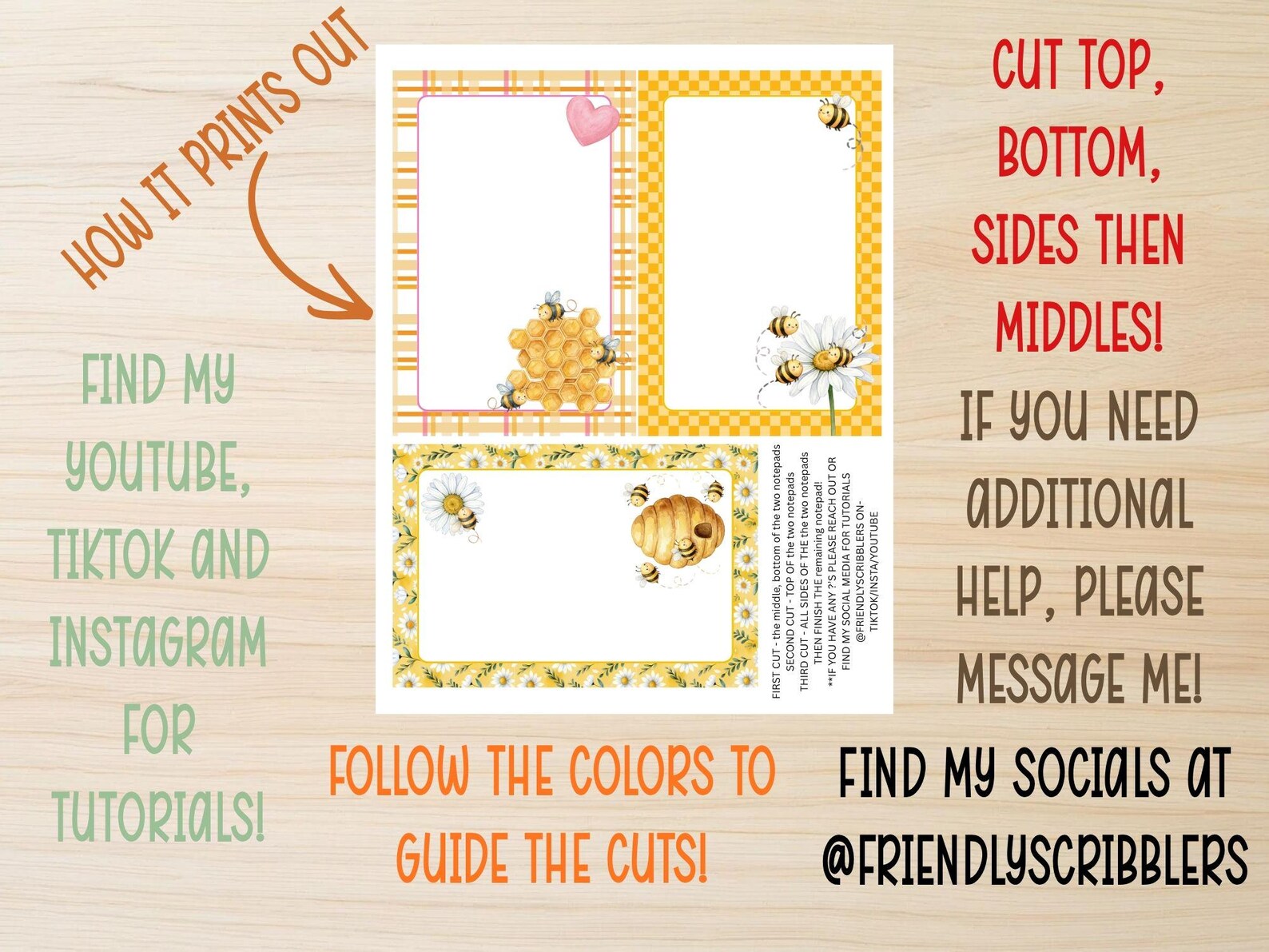 Busy Bees Notepad Bundle Printable | Digital Notepads for Bee Lovers ...