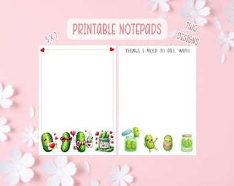 Notatnik do druku Pickle Love | Rzeczy, które muszę obrać w notatniku | Notatniki do druku