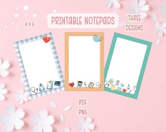 Doctor Notepad Printable Bundle | Medical Printable Stationery | Medical Notepads PDF