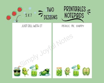Notatnik do druku Pickle Me Happy Pickle | Artykuły papiernicze Just Dill With Pickle | Notatnik do druku
