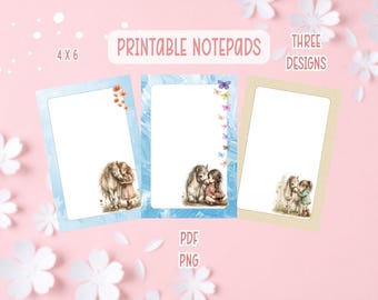 Horse Notepad Printable | Girl and Horse Printable Stationery | Prettu Horse Notepads | PDF PNG
