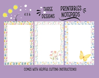 Zestaw notatników wielkanocnych do druku | Cyfrowy notatnik z jajkami | Licencja komercyjna