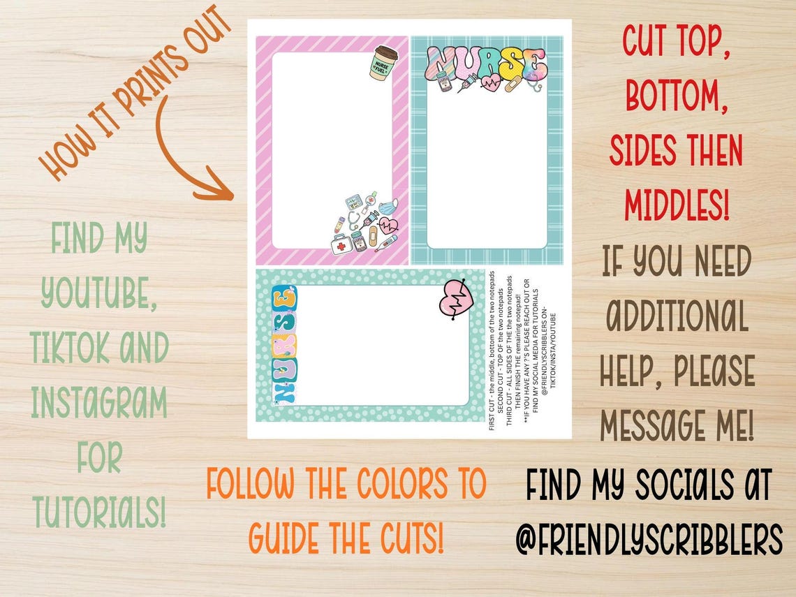 Nurse Life Notepad Printable Bundle | Nurse Printable Stationery ...