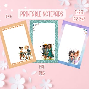 Best Friends Notepad Printable Bundle | Friends Printable Stationery | BFF Printable Notepads