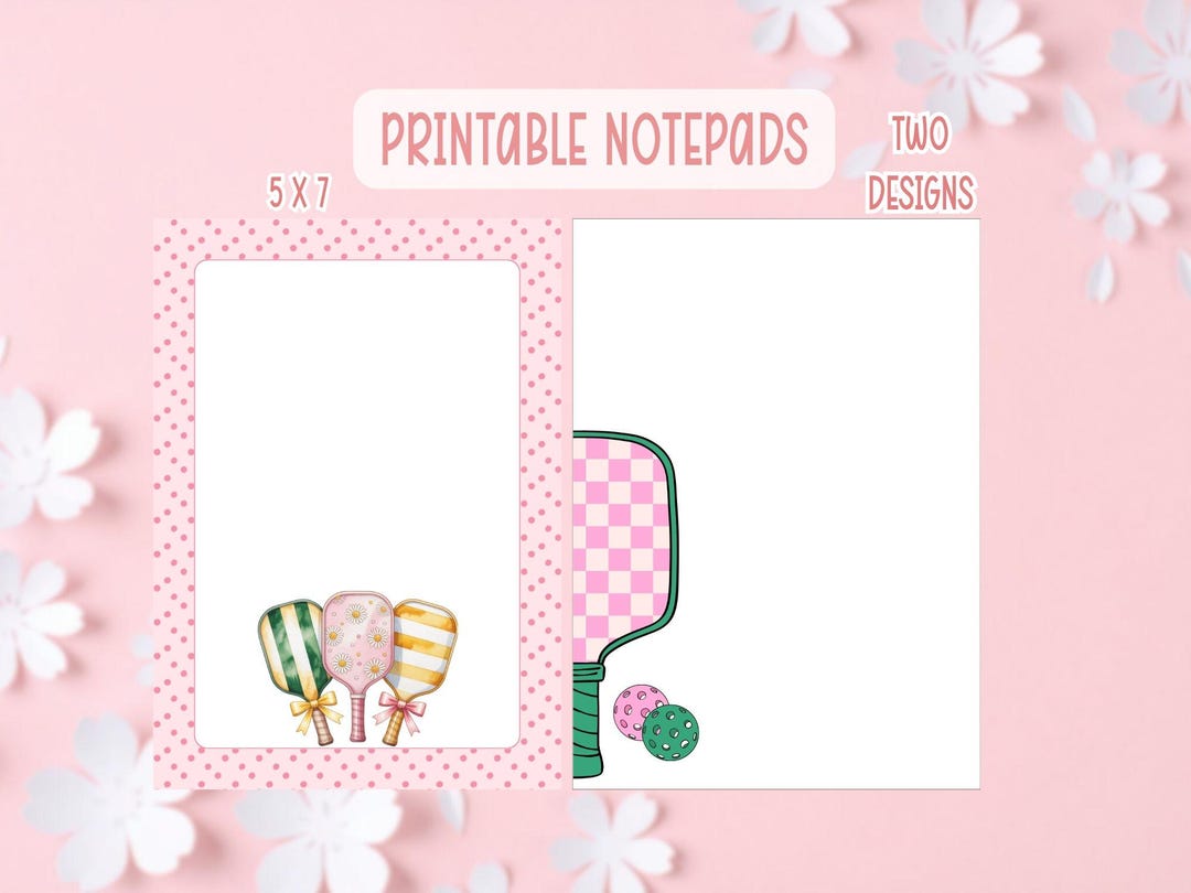 Picklball Notepad Pickleball Printable Notepad | Pickleball to Do List | Commercial ...