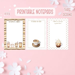 Paquete de blocs de notas de café: blocs de notas imprimibles/digitales para amantes del café