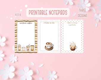 Coffee Notepad Bundle Printable | Digital Notepads for Coffee Lovers