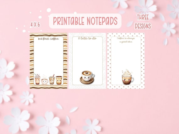 Coffee Notepad Bundle Printable | Digital Notepads for Coffee Lovers