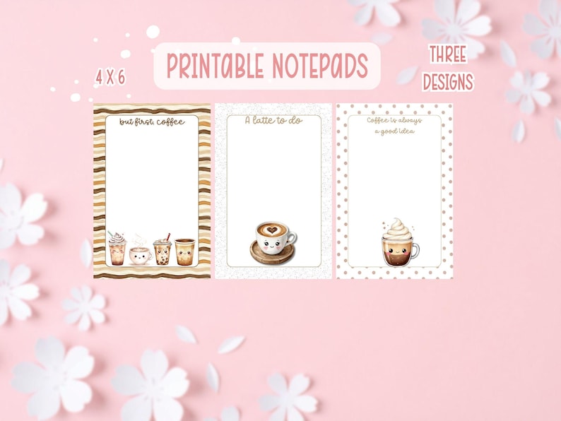 Coffee Notepad Bundle Printable | Digital Notepads for Coffee Lovers image 1