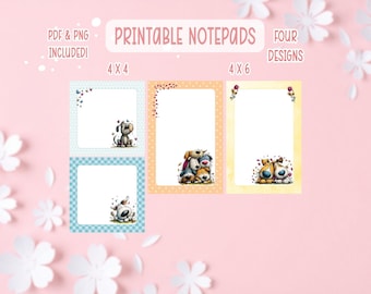 Dog Notepad Printable Bundle | Quirky Dogs Printable Notepad | Printable Bundle Notepads