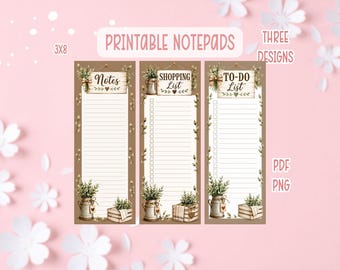 Shopping List Notepad Printable | Rustic Notes Printable Stationery | Rustic Stationery