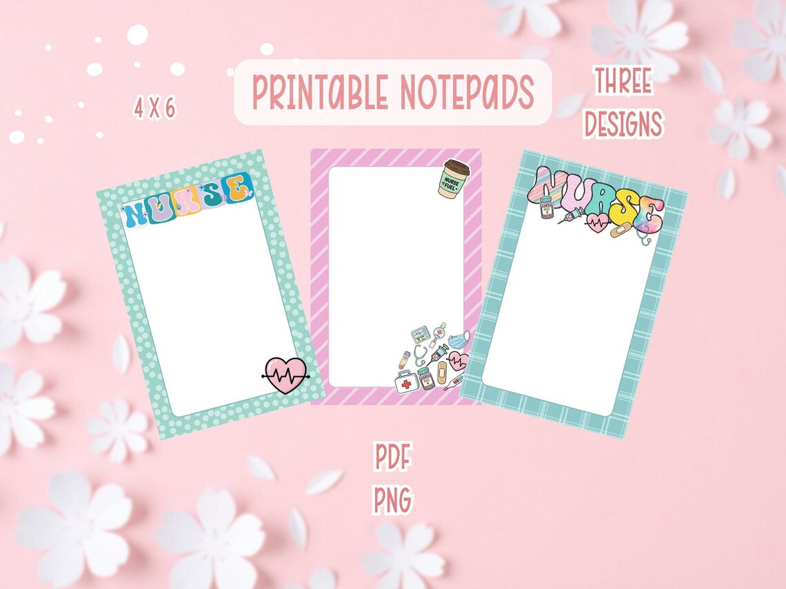 Nurse Life Notepad Printable Bundle | Nurse Printable Stationery ...