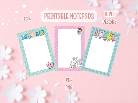 Nurse Life Notepad Printable Bundle | Nurse Printable Stationery | Nursing Student Notepads