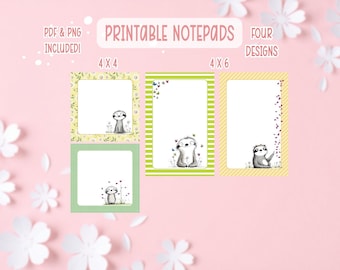 Sloth Notepad Printable Bundle | Cute Sloth Printable Notepad | Printable Bundle Notepads